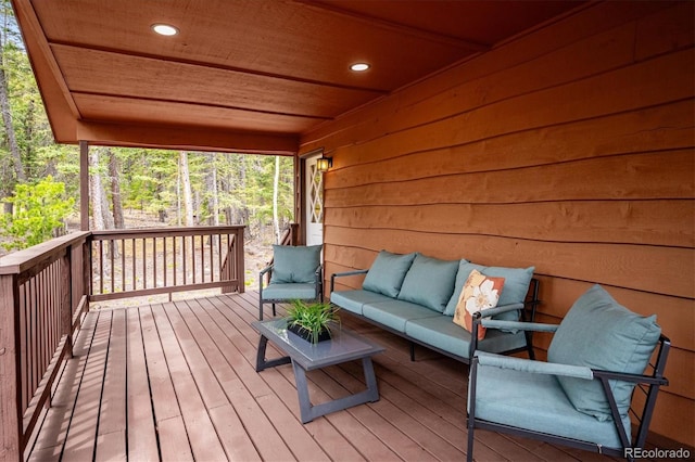 11457 Nancys Dr, Conifer, CO 80433 - wooden deck with outdoor lounge area