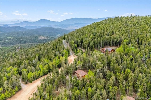 11457 Nancys Dr, Conifer, CO 80433 - drone / aerial view of a forest and a mountainous background
