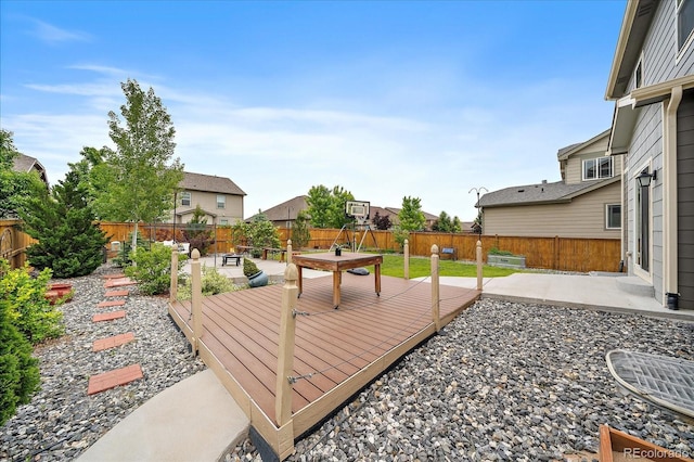 1181 W 170th Ave, Broomfield, CO 80023 - fenced backyard featuring a deck, a patio area, and a residential view