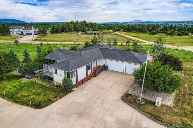 16710 Vincent Ave, Monument, CO 80132 - aerial view of property and surrounding area with mountains