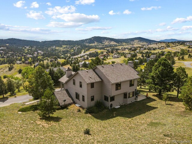 386 Monte Vista Rd, Golden, CO 80401 - aerial view of property and surrounding area with a mountain backdrop