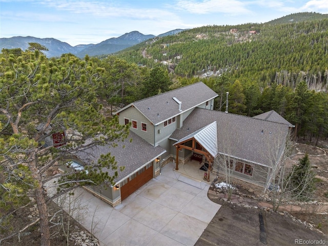 1055 Divide View Dr, Golden, CO 80403 - bird's eye view featuring a mountain view and a forest view