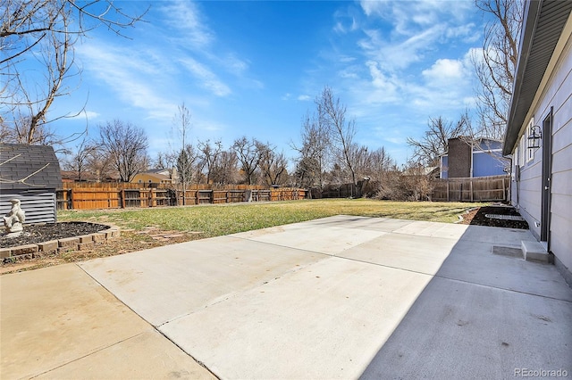 view of patio with a fenced backyard