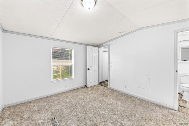 120 Pinon Dr, Hotchkiss, CO 81419 - unfurnished bedroom featuring lofted ceiling, carpet, and ensuite bath