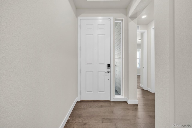 8772 S Sicily Ct, Aurora, CO 80016 - foyer with dark wood-type flooring and recessed lighting
