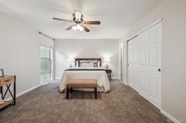 4231 W Ponds Cir, Littleton, CO 80123 - carpeted bedroom with a closet and a ceiling fan
