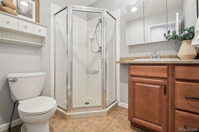 4231 W Ponds Cir, Littleton, CO 80123 - full bath with vanity, a shower stall, and tile patterned floors