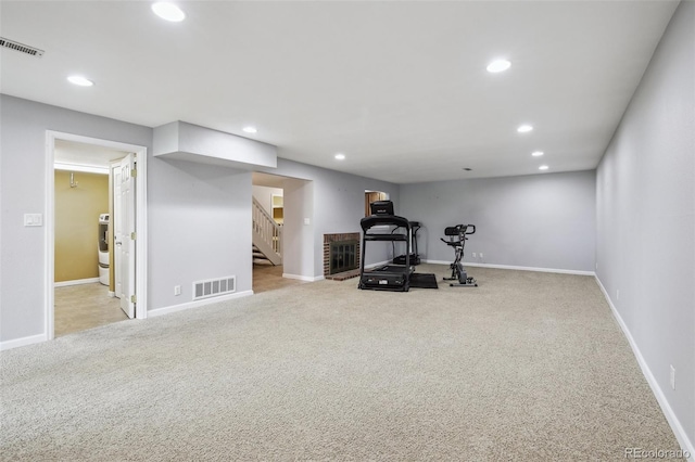 4231 W Ponds Cir, Littleton, CO 80123 - workout area with carpet flooring and recessed lighting