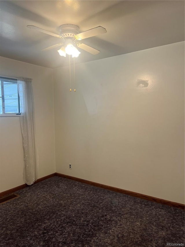 5041 W Nevada Pl, Denver, CO 80219 - empty room with dark carpet and ceiling fan