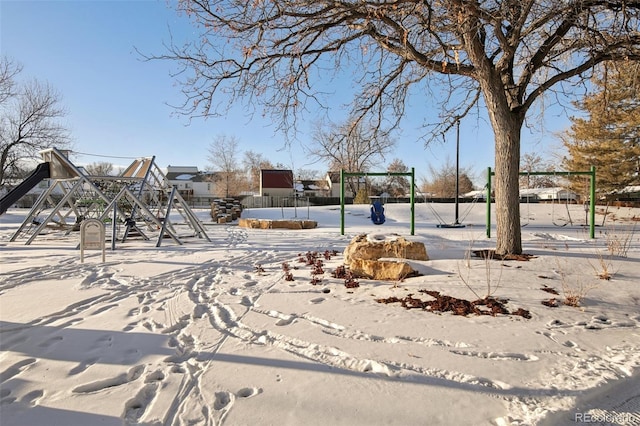 view of yard featuring a playground