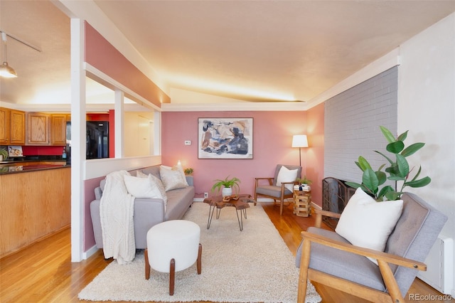 living area featuring light wood finished floors