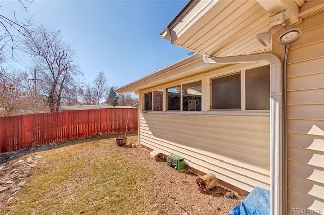 view of yard featuring fence