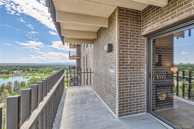 balcony with a water view