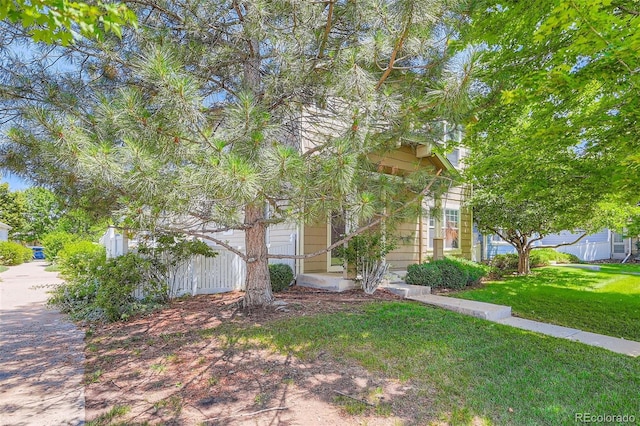 1389 S Quintero Way, Aurora, CO 80017 - view of property hidden behind natural elements with a front lawn