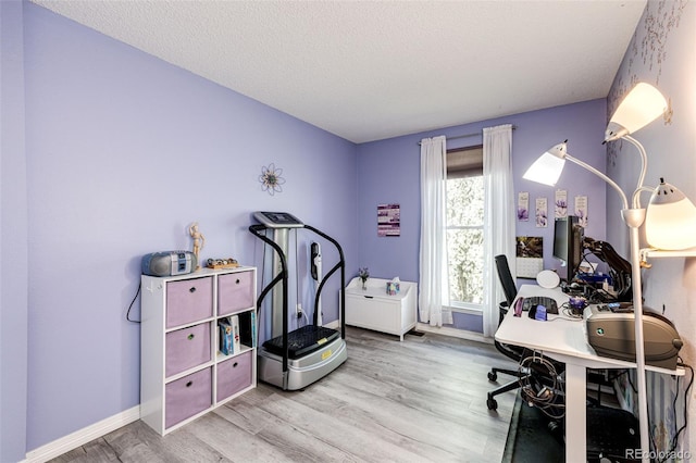 862 Centennial Way, Bennett, CO 80102 - home office with wood finished floors, baseboards, and a textured ceiling