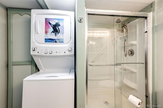 862 Centennial Way, Bennett, CO 80102 - washroom with stacked washer and clothes dryer