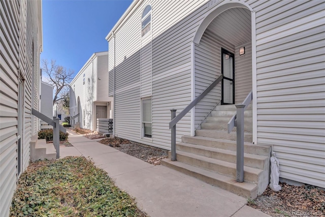 view of home's exterior featuring entry steps