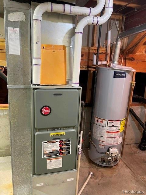 4812 S Bahama Way, Aurora, CO 80015 - utilities with water heater and heating unit