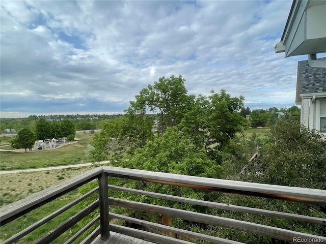 4812 S Bahama Way, Aurora, CO 80015 - balcony featuring view of wooded area