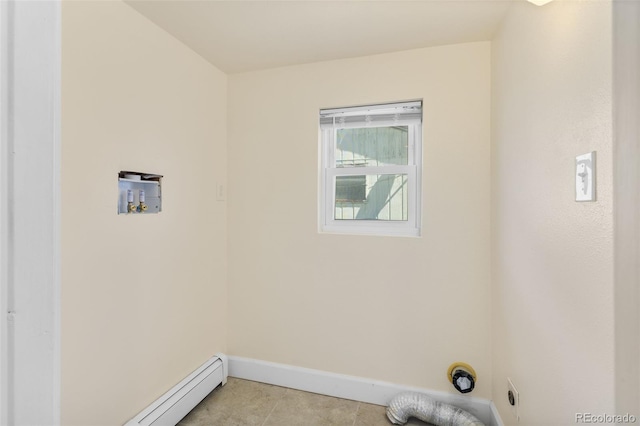 1104 Miner St, Idaho Springs, CO 80452 - washroom featuring baseboards, washer hookup, electric dryer hookup, and light tile patterned floors