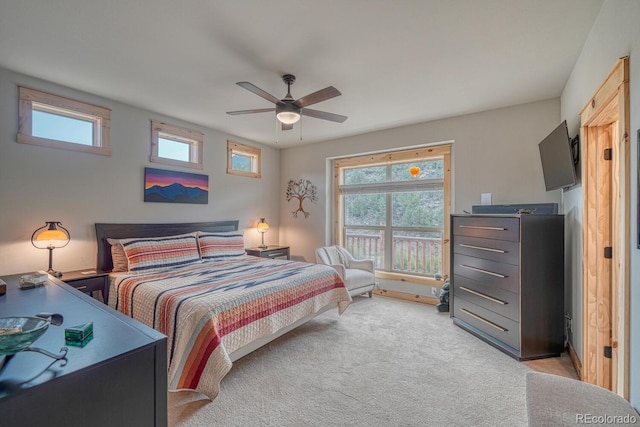 11398 County Road 302, Buena Vista, CO 81211 - bedroom featuring light colored carpet and a ceiling fan