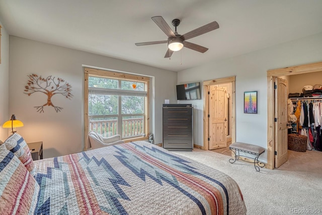 11398 County Road 302, Buena Vista, CO 81211 - bedroom with carpet, a walk in closet, a ceiling fan, and a closet