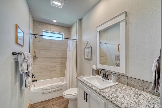 11398 County Road 302, Buena Vista, CO 81211 - full bathroom with vanity, shower / bath combo, and wood finished floors