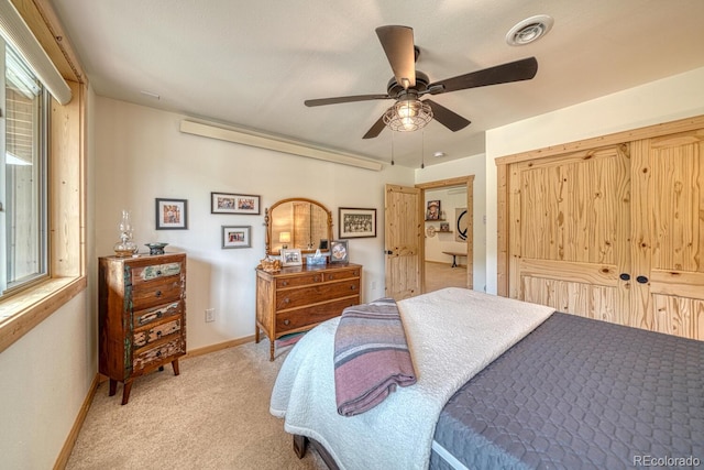 11398 County Road 302, Buena Vista, CO 81211 - bedroom featuring carpet floors, a ceiling fan, and a closet