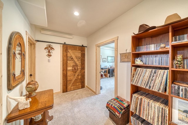 11398 County Road 302, Buena Vista, CO 81211 - corridor with carpet floors and a barn door