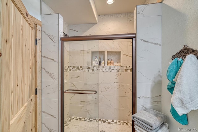 11398 County Road 302, Buena Vista, CO 81211 - bathroom featuring a marble finish shower and recessed lighting
