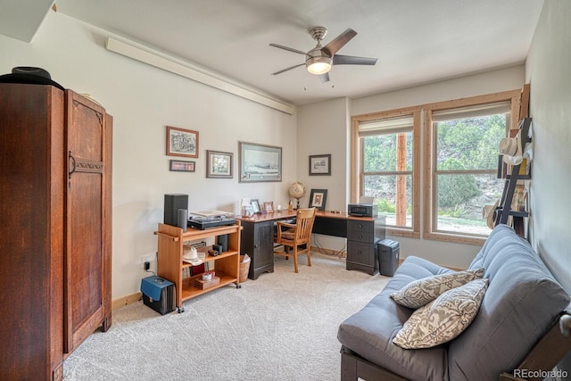 11398 County Road 302, Buena Vista, CO 81211 - home office with light carpet and ceiling fan