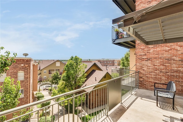 balcony with a residential view