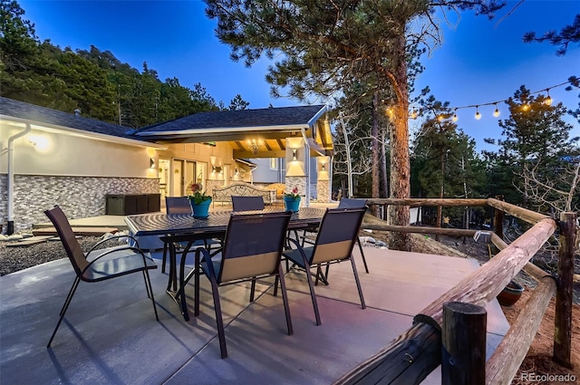 view of patio featuring outdoor dining space