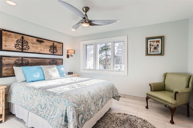 bedroom featuring a ceiling fan