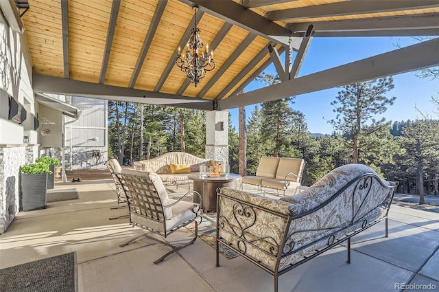 view of patio / terrace featuring an outdoor living space