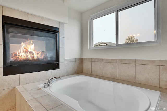 bathroom featuring a garden tub