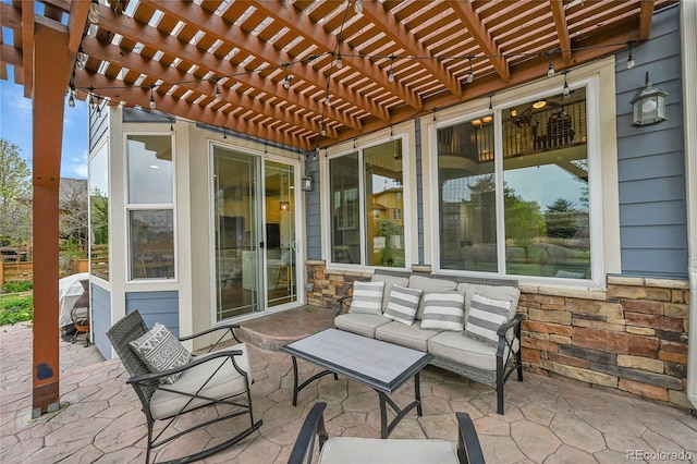 view of patio with a pergola