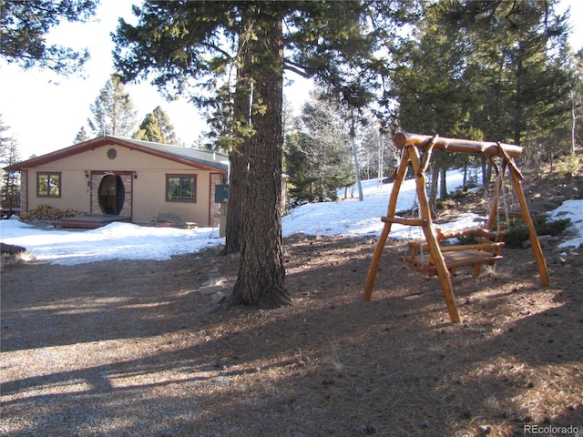 view of snowy yard