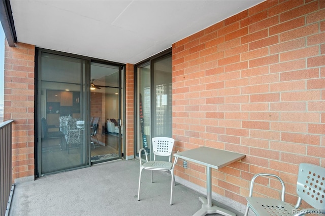 view of patio with a balcony