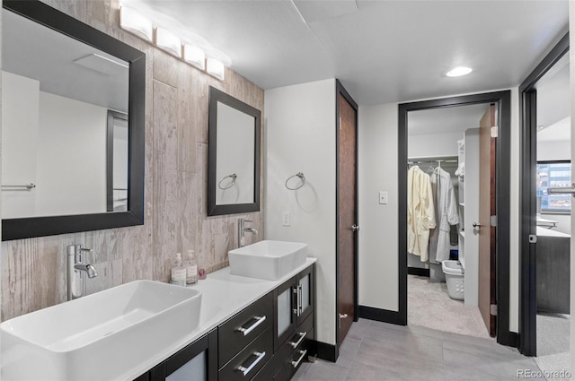 bathroom featuring vanity and tile patterned floors