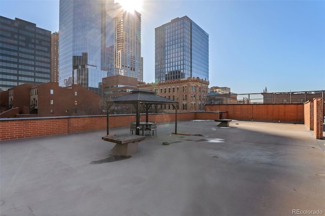 view of patio with a gazebo