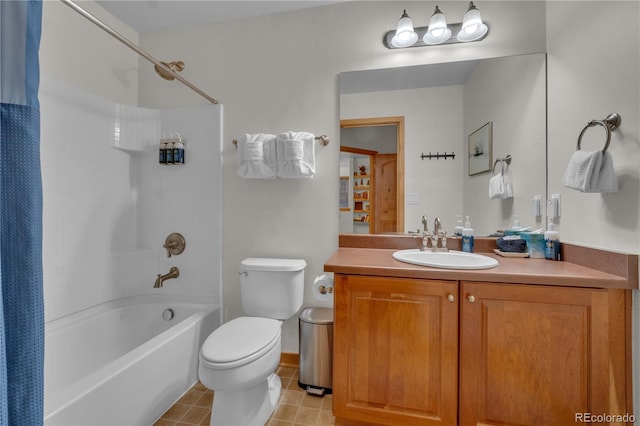 801 Trailhead Cir Unit 812, Winter Park, CO 80482 - full bathroom featuring shower / bathtub combination with curtain, vanity, and tile patterned flooring
