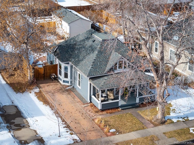 view of snowy aerial view