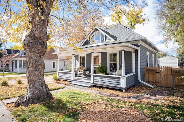 view of front facade featuring covered porch