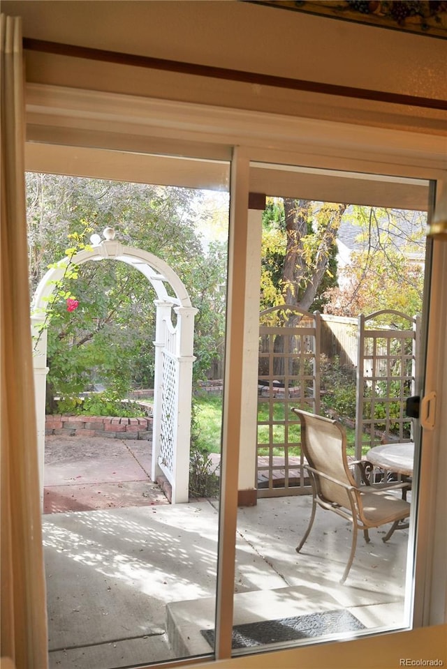 view of doorway to outside