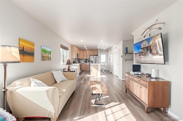 living room featuring light hardwood / wood-style floors