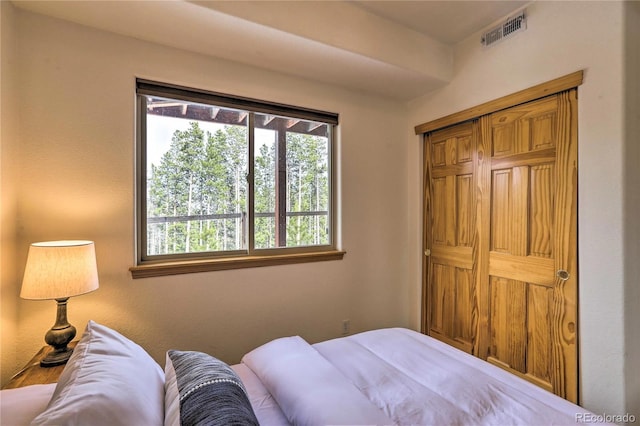 bedroom with a closet