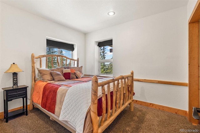 72 Overlook Ct, Idaho Springs, CO 80452 - bedroom featuring carpet floors, multiple windows, baseboards, and recessed lighting