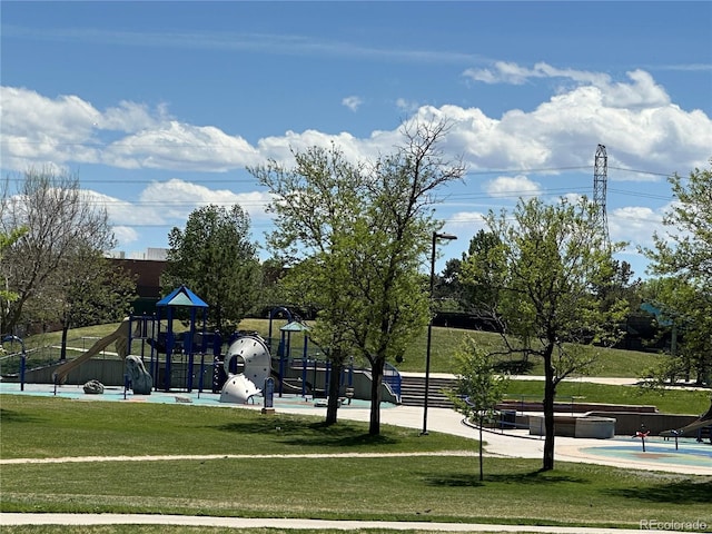surrounding community featuring a lawn