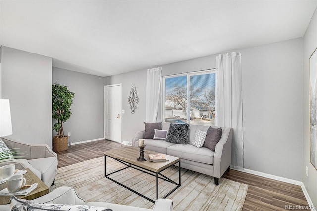 living room featuring hardwood / wood-style flooring